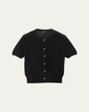 Rag & Bone Dina Short-sleeve Cardigan In Black