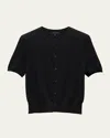 Rag & Bone Dina Short-sleeve Cardigan In Black