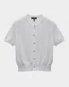 Rag & Bone Dina Short-sleeve Cardigan In Heathgry