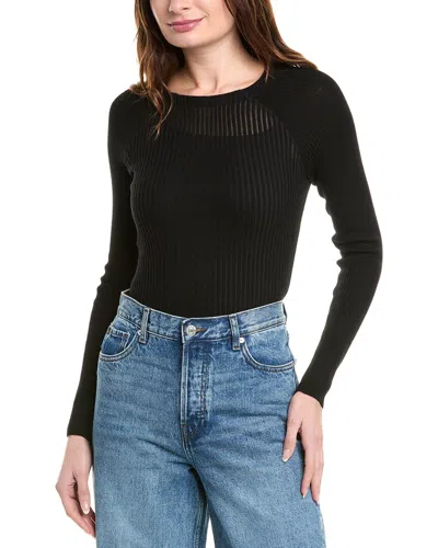 Rag & Bone Dorit Shadow Stripe Wool-blend Sweater In Black