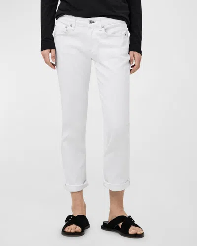 Rag & Bone Dre Low-rise Slim Boyfriend Jeans In Opticwht