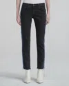 Rag & Bone Dre Low Rise Stretch Side Stripe Ankle Jeans In Black In Black