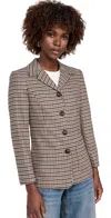 Rag & Bone Drew Italian Houndstooth Wool-blend Blazer In Tan Multi