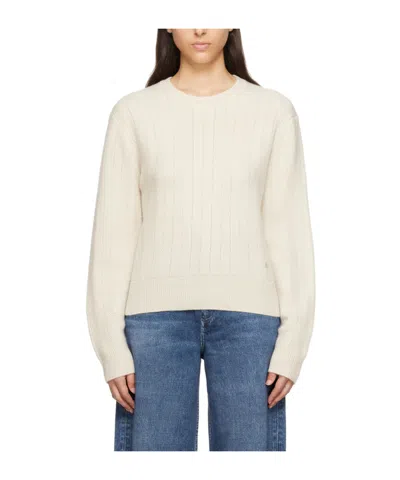 Rag & Bone Durham Neck Sweater In White