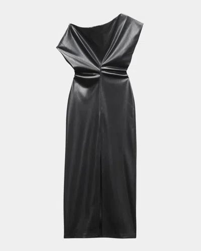 Rag & Bone Eleanor Faux Leather Midi Dress In Black