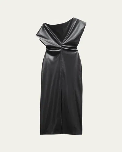 RAG & BONE ELEANOR FAUX LEATHER MIDI DRESS