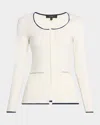 Rag & Bone Ella Long-sleeve Zip-front Top In White