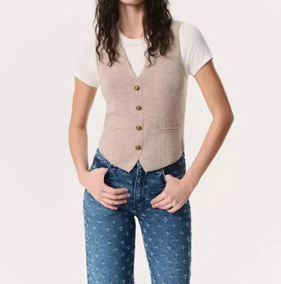 Rag & Bone Ella Merino Wool-blend Sweater Vest In Dark Taupe