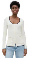 Rag & Bone Ella Long-sleeve Zip-front Top In White