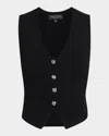 Rag & Bone Ella Tailored Vest In Darktaupe