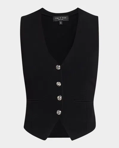 Rag & Bone Ella Tailored Vest In Dark Taupe