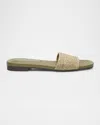 Rag & Bone Ellie Woven Flat Slide Sandals In Loden