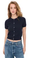 Rag & Bone Eloise Short Sleeve Cardigan In Navy Multi In Navy Multi
