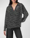 Rag & Bone Emmy Long-sleeve Blouse In Black Multi