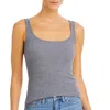 Rag & Bone Essential Rib Scoop Neck Tank In Heather Grey In Grey