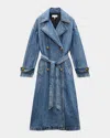 Rag & Bone Blue Featherweight Alora Denim Trench Coat In Beekman