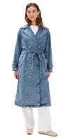 Rag & Bone Blue Featherweight Alora Denim Trench Coat In Beekman