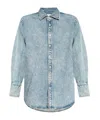 Rag & Bone Maxine Ultra Featherweight Cropped Shirt In Gray
