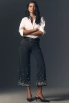 Rag & Bone Featherweight High-rise Wide-leg Embellished Jeans In Grey