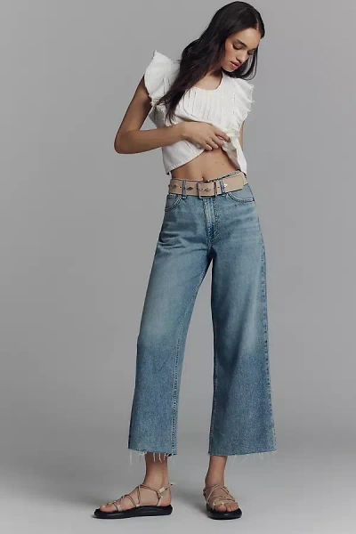 Rag & Bone Featherweight High-rise Wide-leg Jeans In Blue