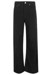 Rag & Bone Womens Logan Mid-rise Wide-leg Stretch-denim Jeans Elenna In Black