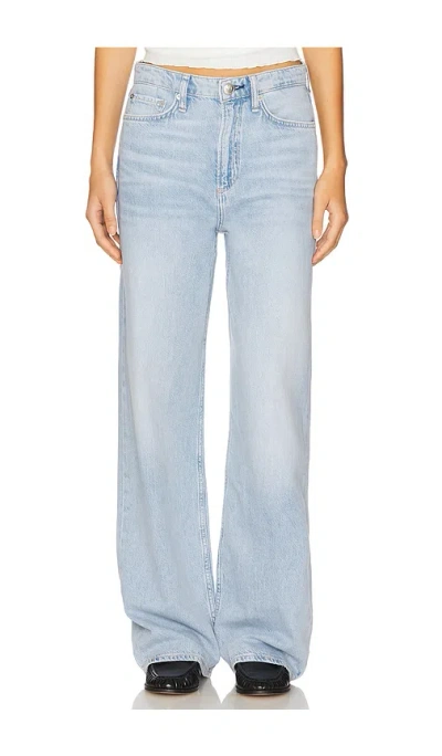 Rag & Bone Featherweight Logan Mid Rise Wide Leg In Blue