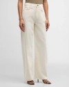 Rag & Bone Featherweight Logan Wide Leg Jeans In Ecru