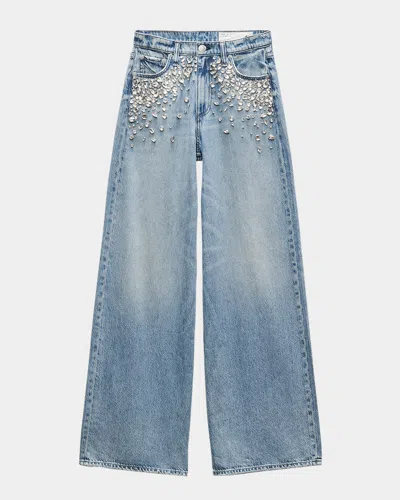 RAG & BONE FEATHERWEIGHT SOFIE HIGH-RISE WIDE EMBELLISHED JEANS