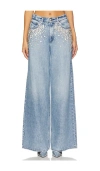 Rag & Bone Featherweight Sofie High-rise Wide Embellished Jeans In Blue