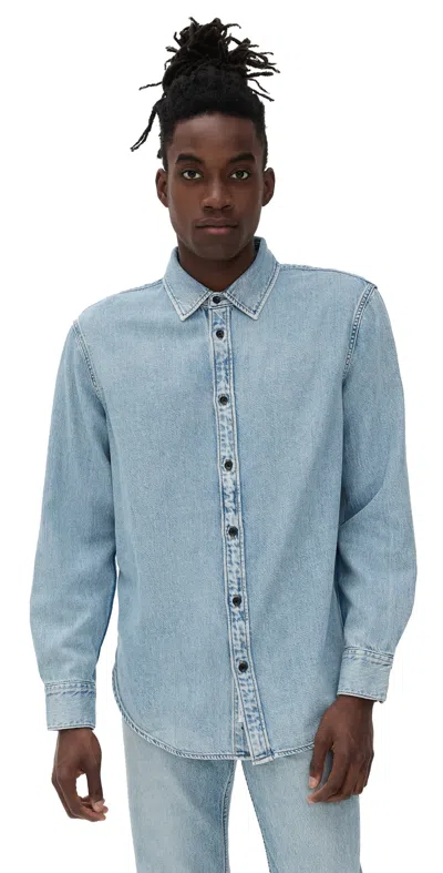 Rag & Bone Long Sleeve Denim Shirt In Blue