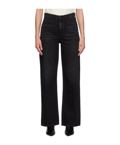Rag & Bone High-rise Wide-leg Jeans In Black