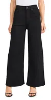 Rag & Bone Womens Logan Mid-rise Wide-leg Stretch-denim Jeans Elenna In Black