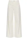 Rag & Bone Front Button Flared Trousers In White