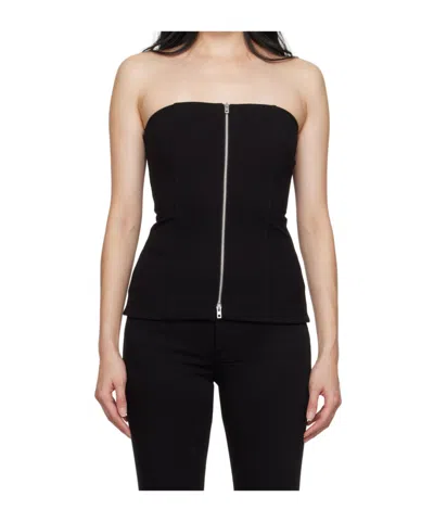 Rag & Bone Front Zipper Vest In Black