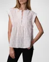 Rag & Bone Gabby Embroidered Eyelet Top In White