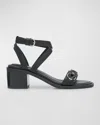 RAG & BONE GEO LEATHER CHAIN ANKLE-STRAP SANDALS