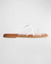 Rag & Bone Geo Mesh Crisscross Slide Sandals In Antique White