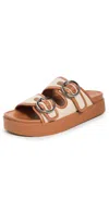 Rag & Bone Geo Buckle Platform Sandals In Natural