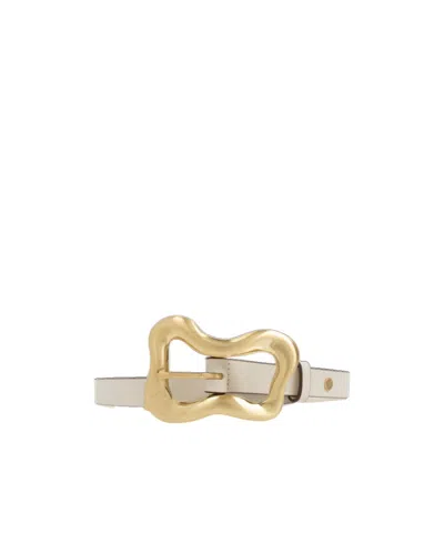 Rag & Bone Logo-buckle Leather Belt In Beige