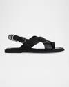 Rag & Bone Gia Leather Toe-loop Slingback Sandals In Black