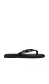 Rag & Bone Gia Leather Buckle Thong Sandals In Black