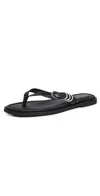 Rag & Bone Gia Leather Buckle Thong Sandals In Black