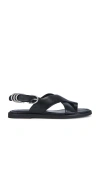 Rag & Bone Gia Leather Toe-loop Slingback Sandals In Black