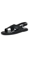 Rag & Bone Gia Leather Toe-loop Slingback Sandals In Black