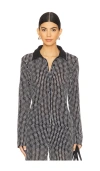Rag & Bone Gigi Polo Blackmult In Black
