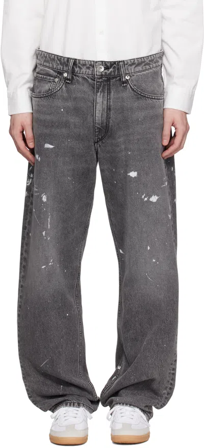 Rag & Bone Gray Fit 4 Hand-painted Straight Fit Jeans In Painted Ch