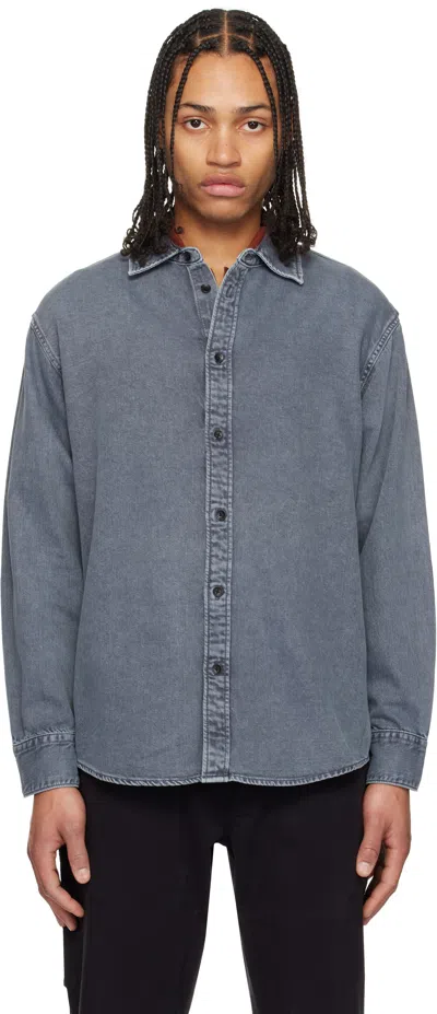 Rag & Bone Gray Matthew Denim Shirt In Aged Indig