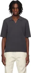 Rag & Bone Gray Rib Johnny Polo In Dark Grey