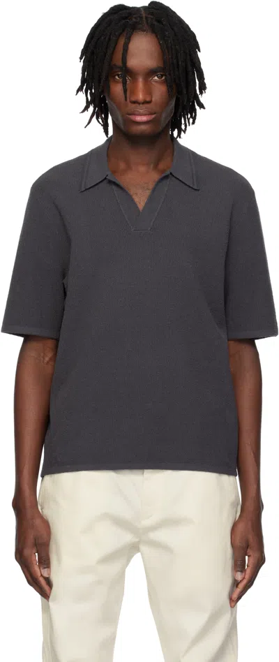 Rag & Bone Gray Rib Johnny Polo In Dark Grey