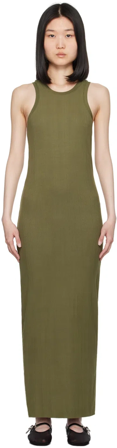 Rag & Bone Round-neck Ribbed Dress In Drkolve